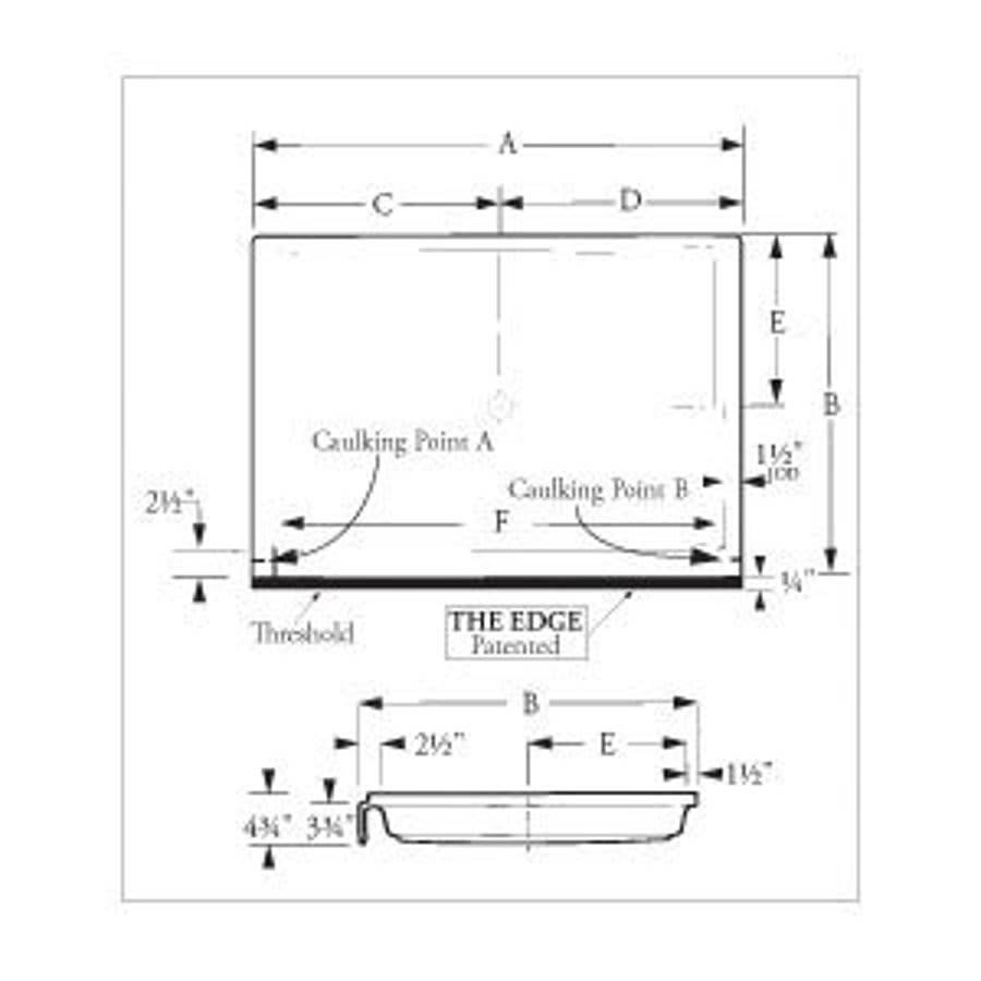 Shower Tray/Base, Fiberglass, White
