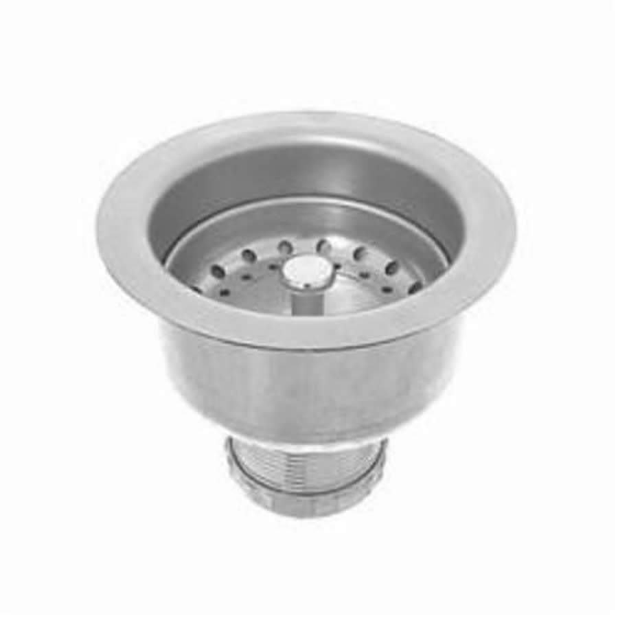 Sink Basket Strainer, Stainless Steel Body and Basket. Deep Locking Cup. Neoprene Stopper. Length 3-3/4 in, Polished Chrome