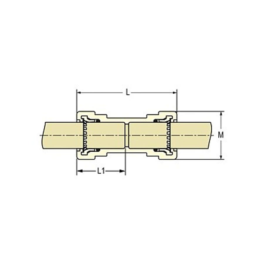 Coupling, 3/4 in, GripLoc™ Socket, SCH 40/STD, CPVC