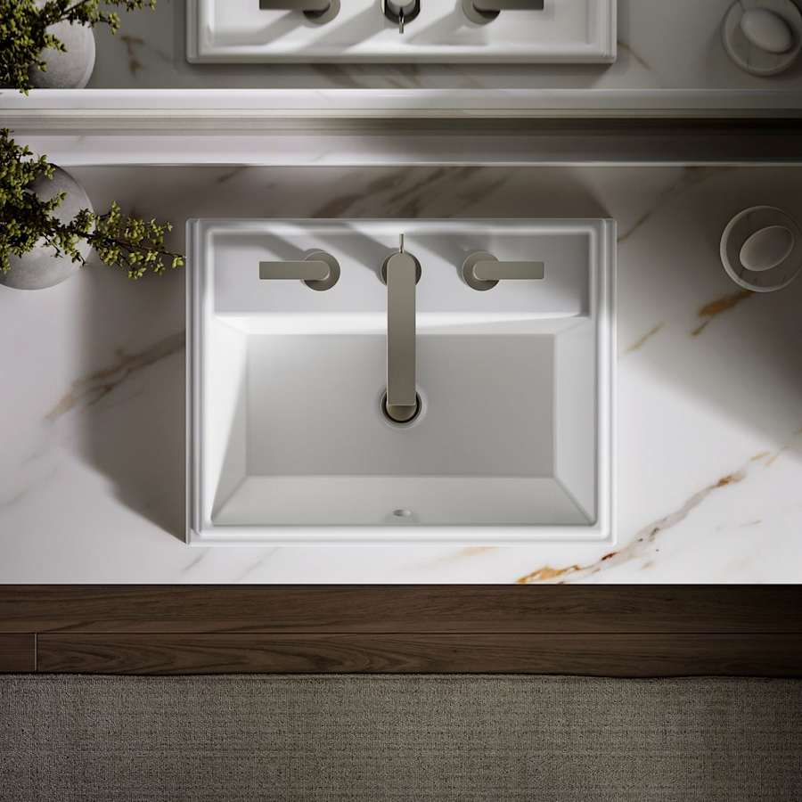 Tresham 20" Drop In Bathroom Sink with 3 Holes Drilled and Overflow