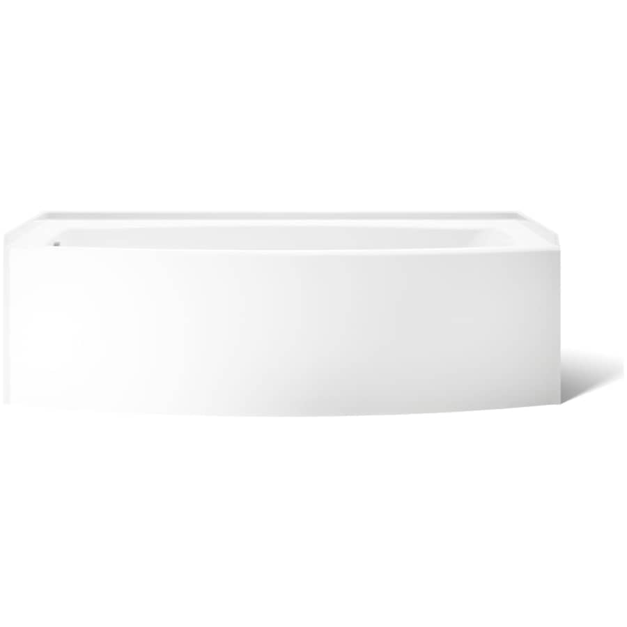 Expanse Bath Tub 60" x 30" - 36" Acrylic Soaking for Three Wall Alcove Installations with Integral Curved Apron and Left Drain