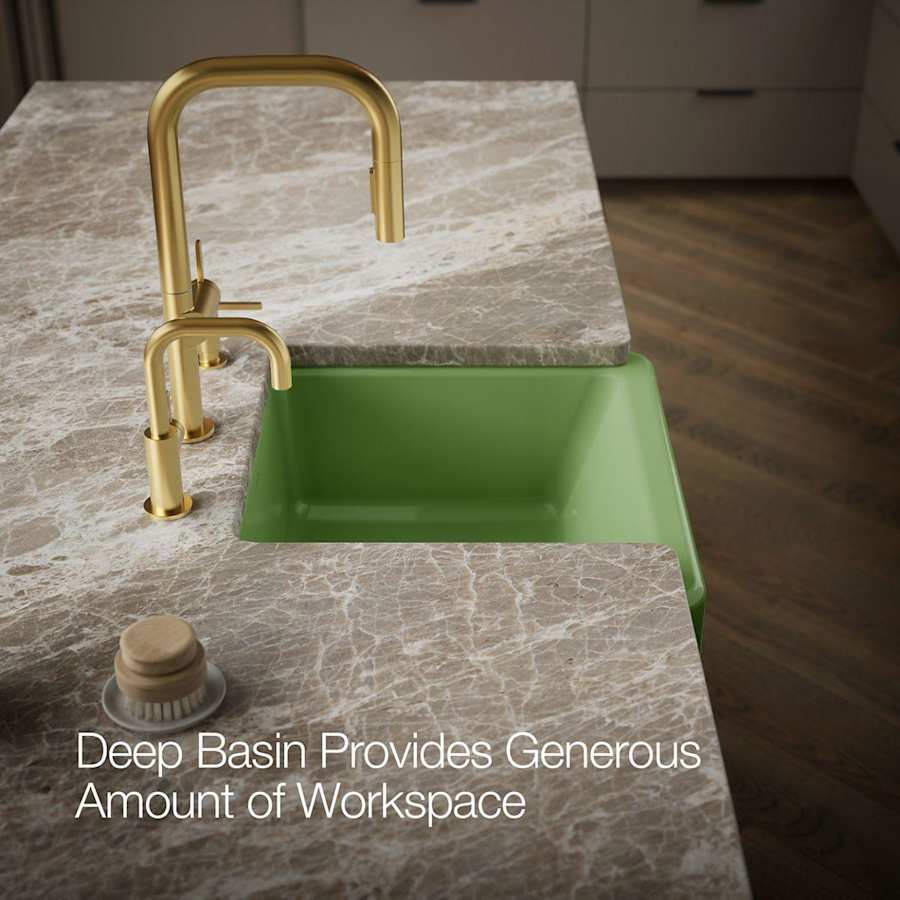 Whitehaven 23-1/2" Self-Trimming Farmhouse Single Basin Enameled Cast Iron Kitchen Sink