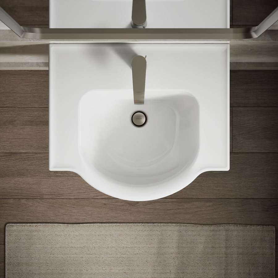 Veer 21" Pedestal Bathroom Sink with One Hole Drilled and Overflow