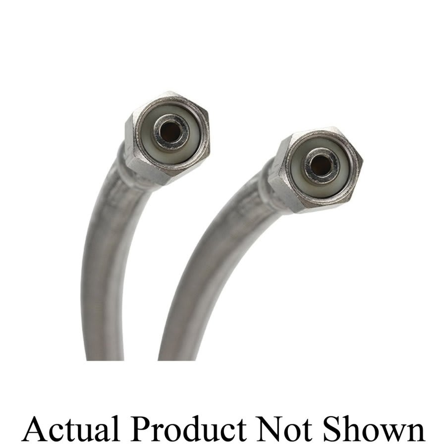 Flexible Water Supply, 1/4 in, Comp, 84 in L, Stainless Steel