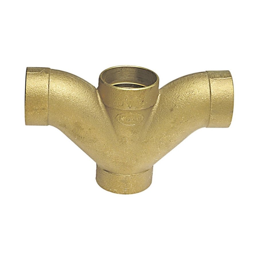 DWV Double Combination Wye and 45 deg Elbow, 2 x 1-1/2 x 1-1/2 in, C, Copper