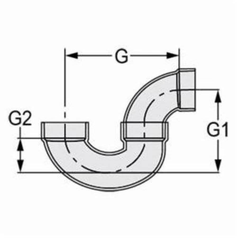 P-Trap, 6 in, Hub, DWV, PVC