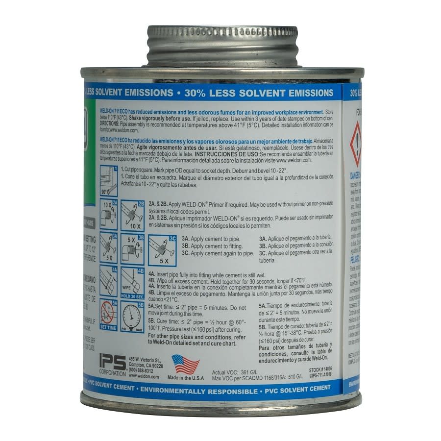 711™ Heavy Body Cement, 1 pt, Gray, For PVC