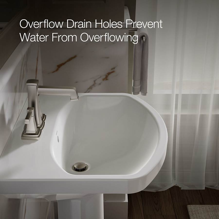Cimarron 21" Pedestal Bathroom Sink with 3 Holes Drilled and Overflow