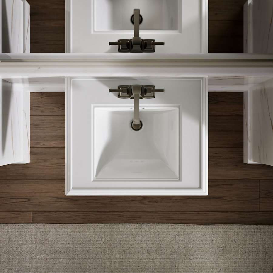 Memoirs Classic 24" Fireclay Pedestal Bathroom Sink with 3 Holes Drilled and Overflow