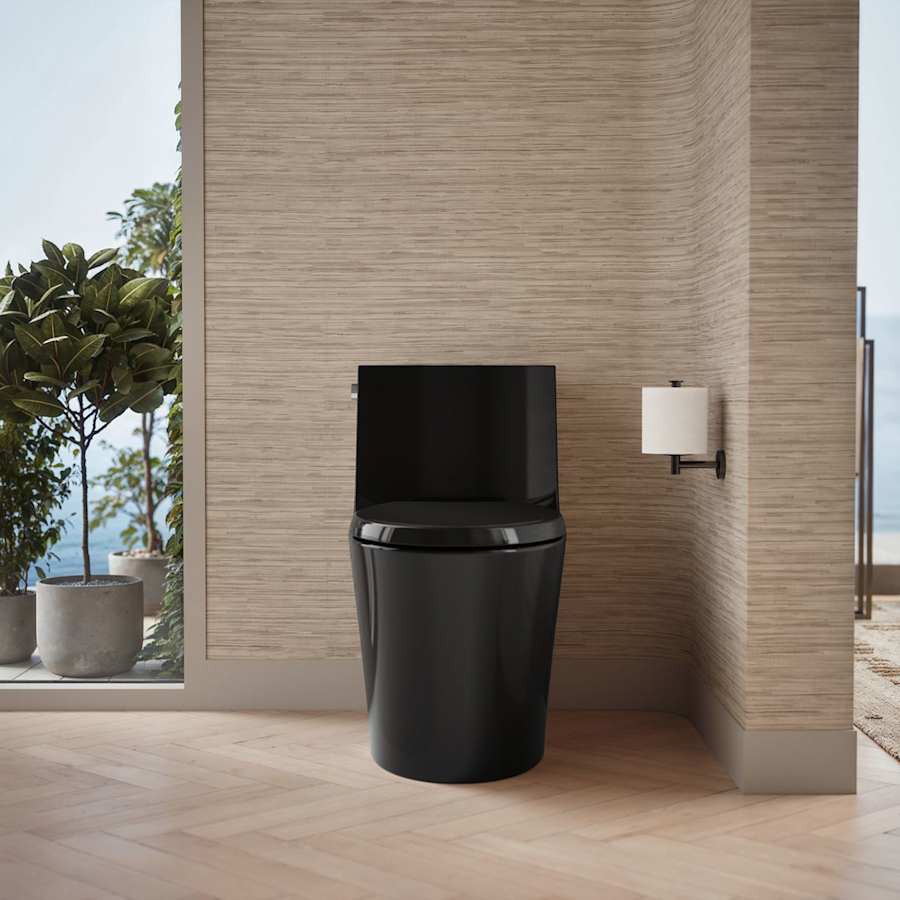 Veil One-piece Elongated Dual-Flush Toilet with Skirted Trapway