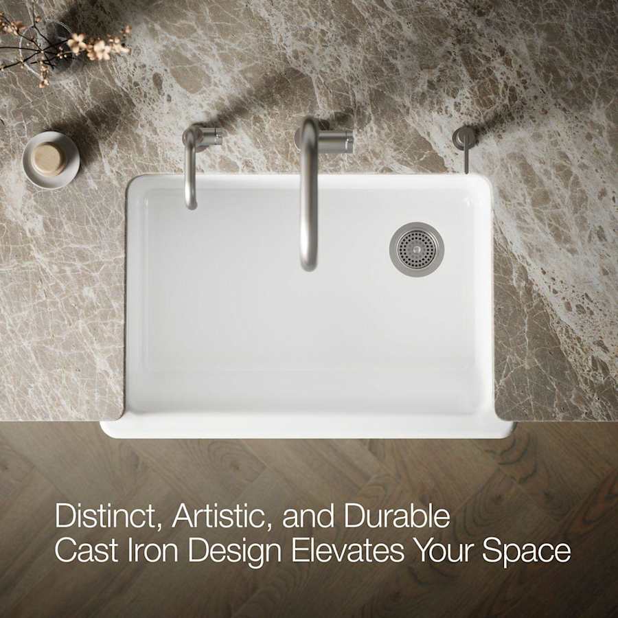 Whitehaven 32-1/2" Self-Trimming Farmhouse Single Basin Enameled Cast Iron Kitchen Sink