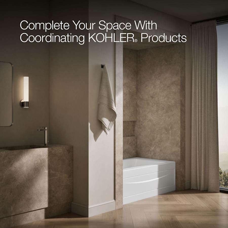 Mariposa Collection 60" Three Wall Alcove Soaking Bath Tub with Left Hand Drain, Apron, Tile Flange and Textured Bottom
