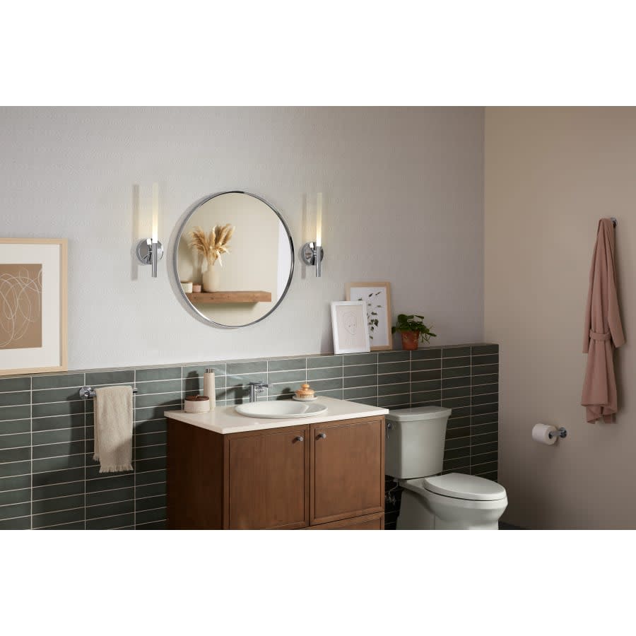 Essential 28-1/8" Diameter Modern Circular Framed Bathroom Wall Mirror