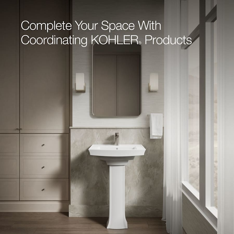Archer 24" Pedestal Bathroom Sink with 1 Hole Drilled and Overflow