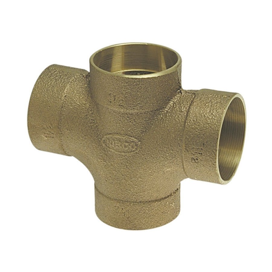 DWV Double Sanitary Tee, 2 x 1-1/2 x 1-1/2 in, C, Copper