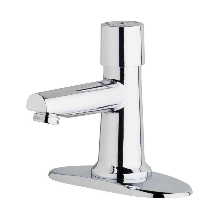 Metering Lavatory Faucet, ADA, 1 Handle, 2-Hole, 0.5 gpm, Polished Chrome