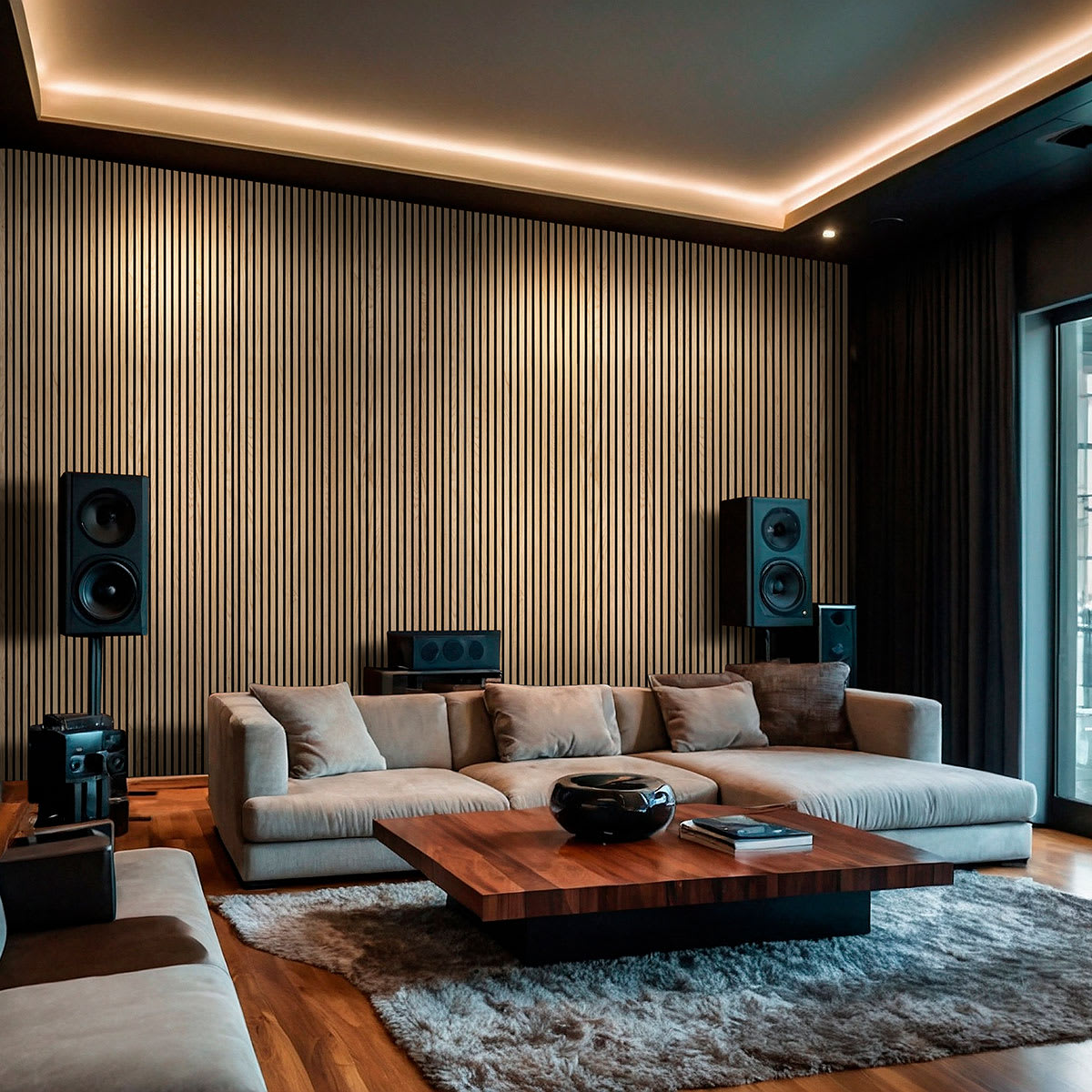 Natural Acoustic Wood Slat Panels