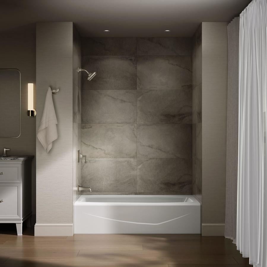 Villager Collection 60" Three Wall Alcove Cast Iron Three Wall Alcove Soaking Bath Tub with Left Hand Drain