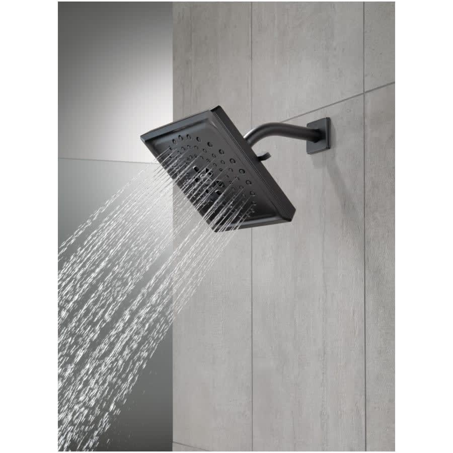 Universal Showering 7-5/8" Square 1.75 GPM Shower Head Full Spray Pattern with Touch Clean and H2Okinetic Technology