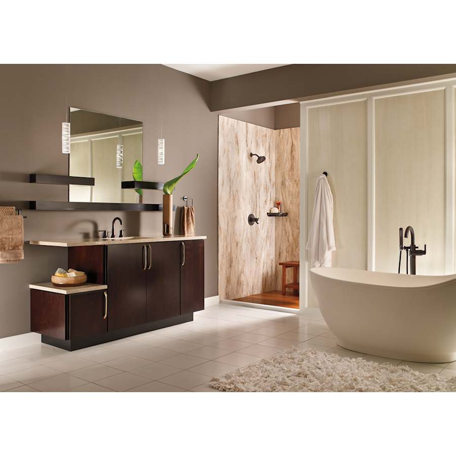 Trinsic Floor Mounted Tub Filler with Integrated Diverter and Hand Shower - Less Rough In