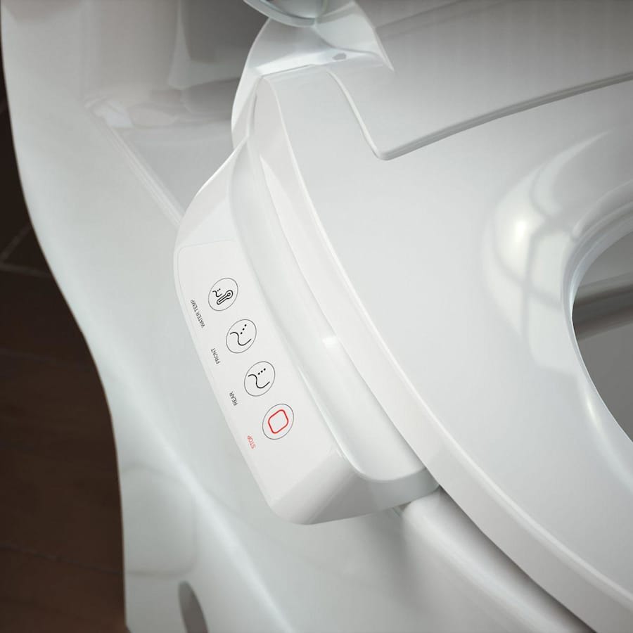 PureWash E545 Elongated Closed-Front Bidet Seat with Heated Seat, Adjustable Water Temperature and Pressure, Front and Rear Wash Modes, Automatically UV Light Self-Cleaning Wand, Quiet-Close, Quick-Release, and LED Night Light Technologies