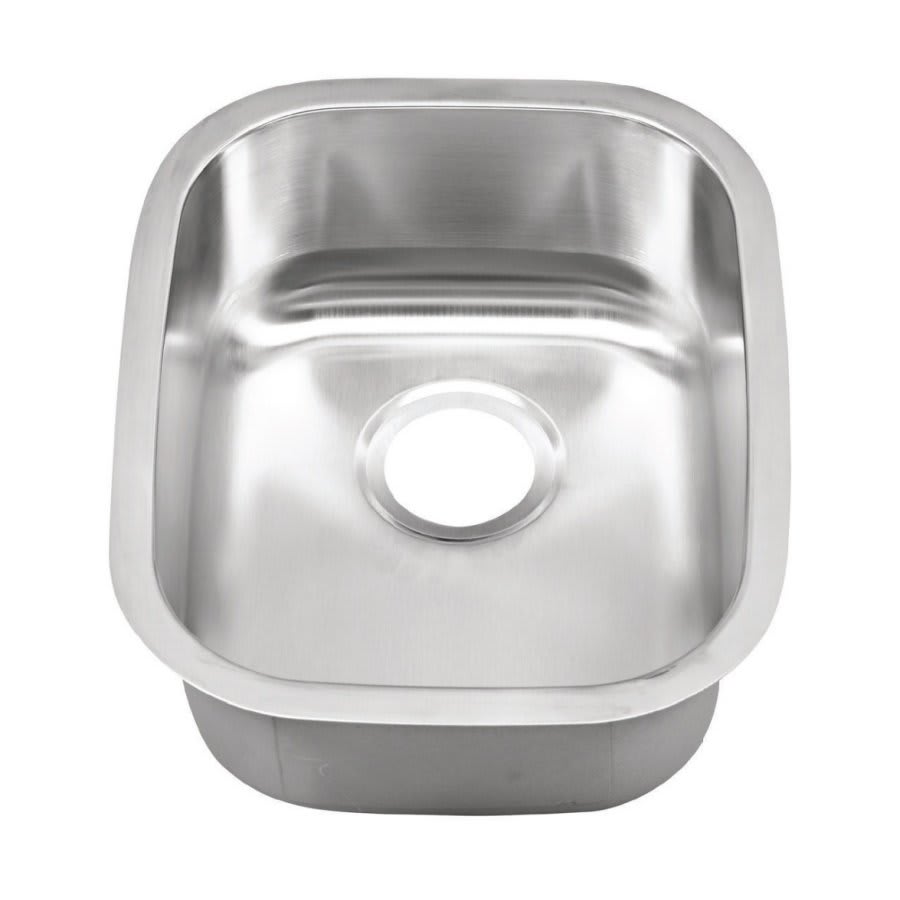 Single Bowl Bar Sink, Under Mount, 14-3/4 x 18-1/2 in, 7-1/2 in Bowl Depth, 16 ga Satin Steel, Stainless