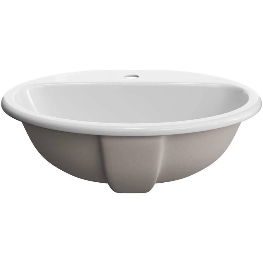Rockaway 20-1/2" Oval Vitreous China Drop In Bathroom Sink with Overflow and 1 Faucet Hole at 0" Centers