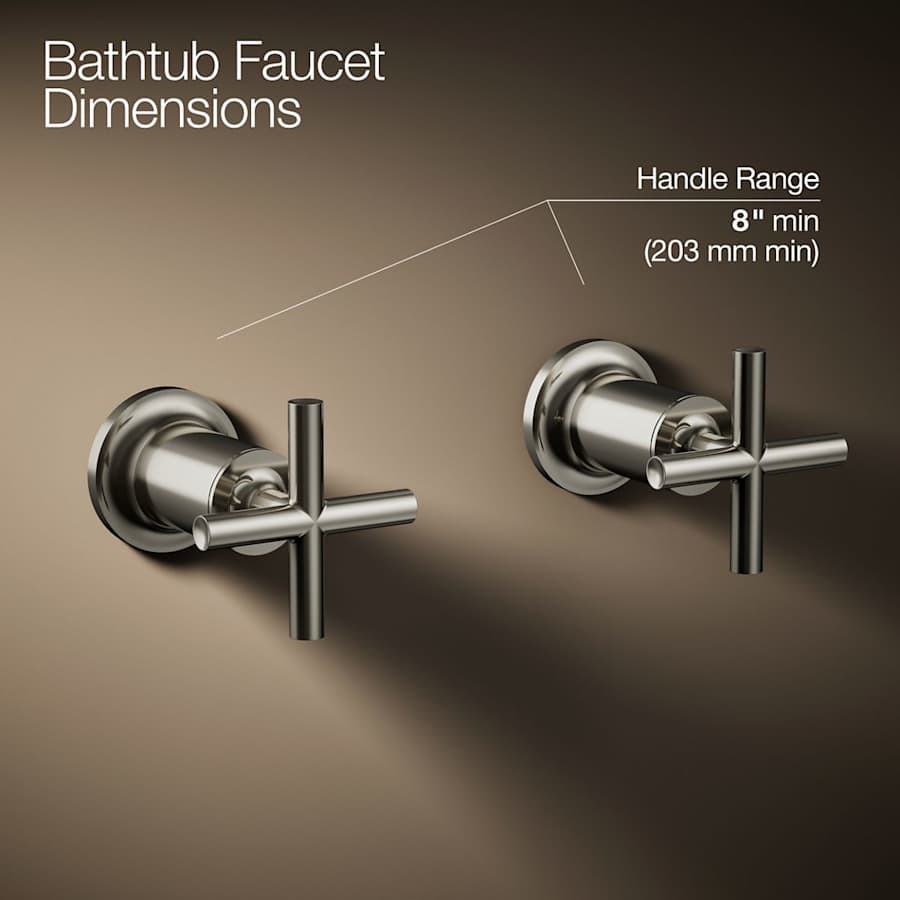 Purist Deck or Wall Mounted Cross Handles for Tub Faucet