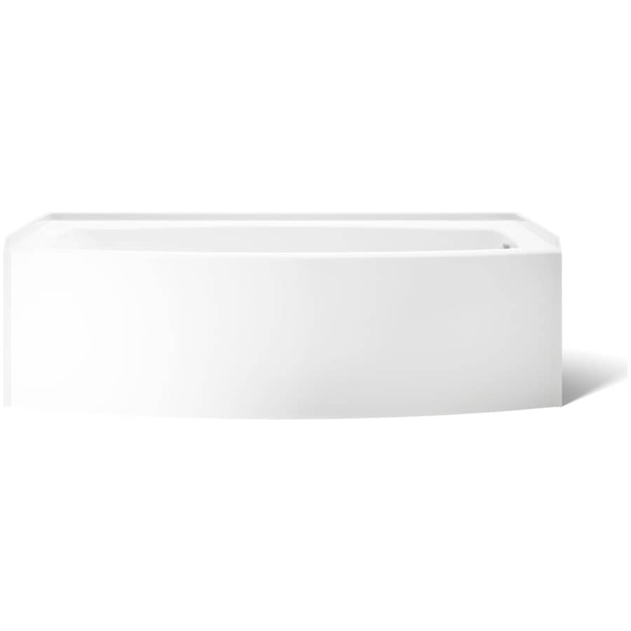 Expanse Collection 60" Three Wall Alcove Curved Integral Apron Bath Tub with Right Hand Drain