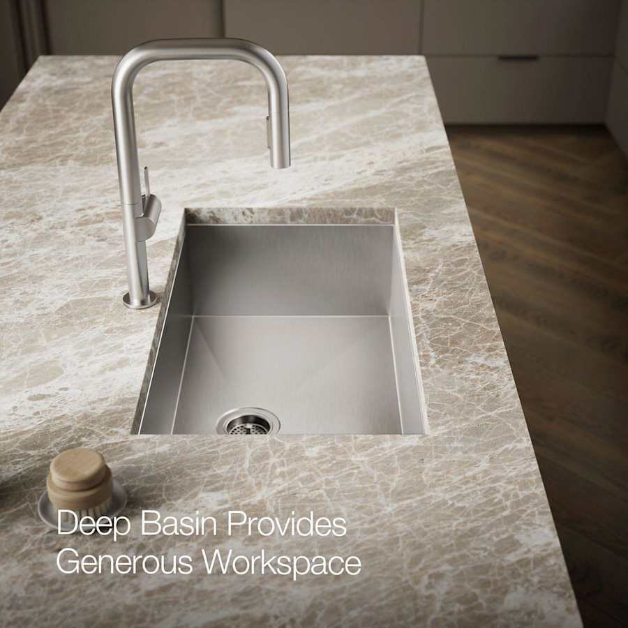 Vault 33" Single Basin Top-Mount/Under-Mount 18-Gauge Stainless Steel Kitchen Sink with SilentShield