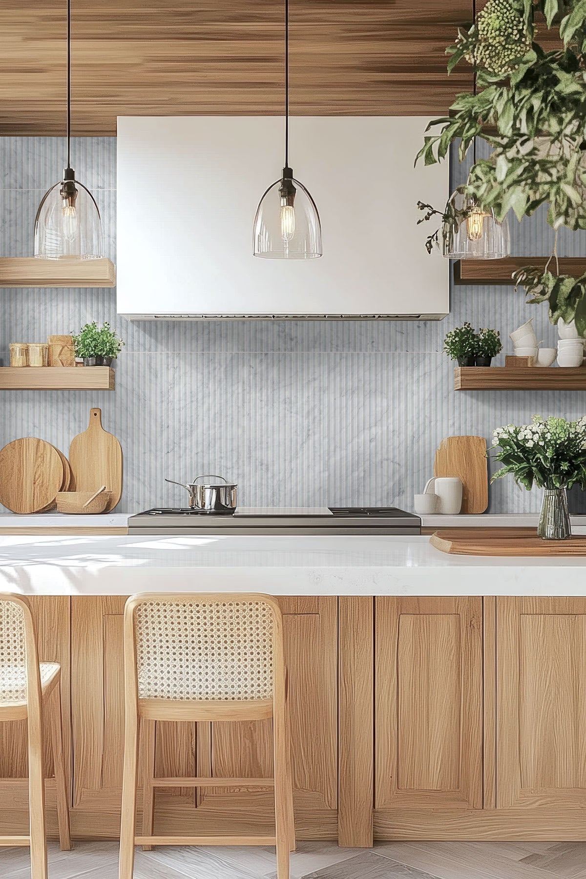 Carrara White Valentino Fluto Honed