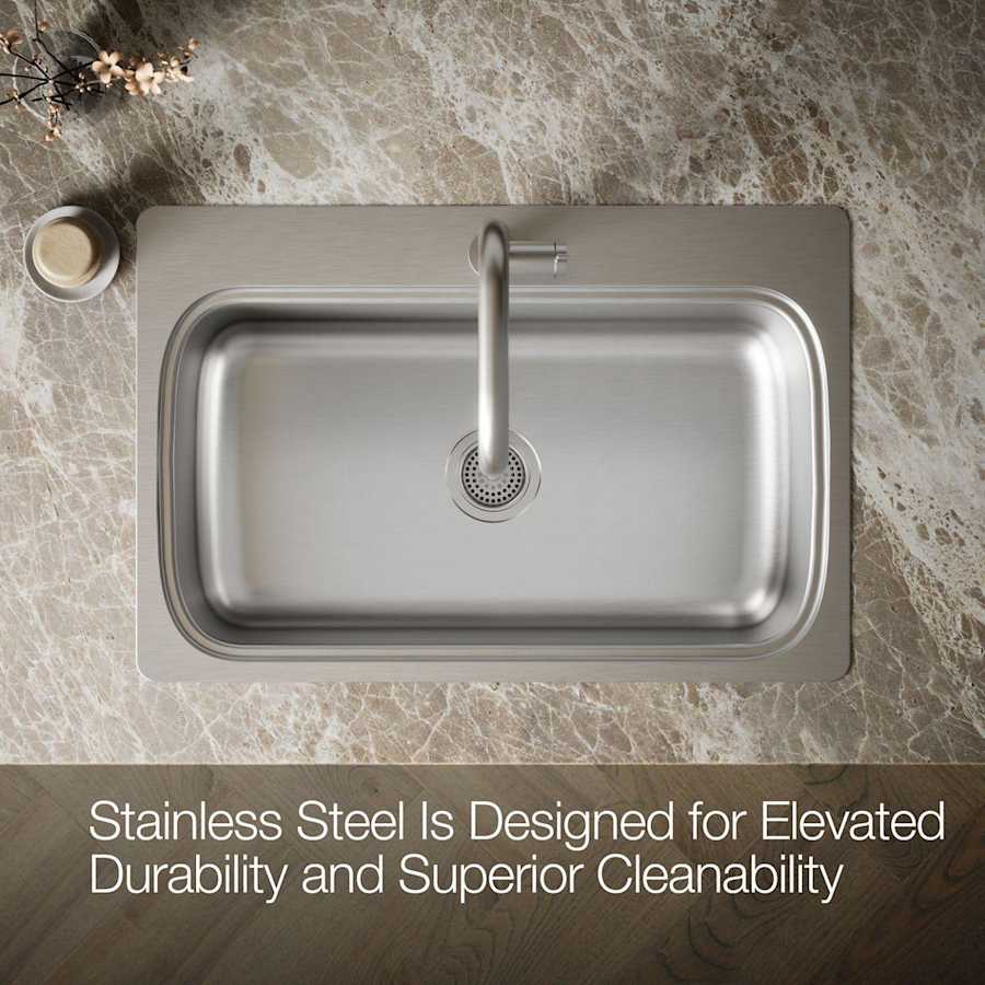 Verse 33" Single Basin Drop In kitchen Sink With Single Faucet Hole