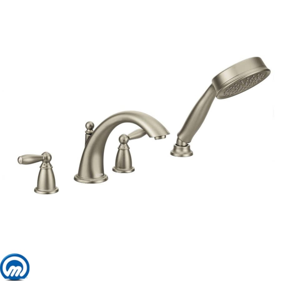 Deck Mounted Roman Tub Filler Trim with Personal Hand Shower and Built-In Diverter from the Brantford Collection (Less Valve)