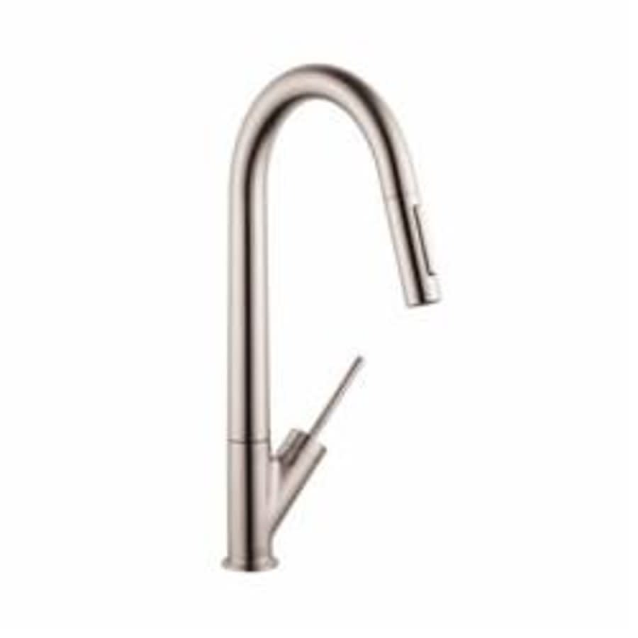 Starck Kitchen Faucet, Deck Mount, ADA, 1 Lever Handle, 1-Hole, Steel Optik