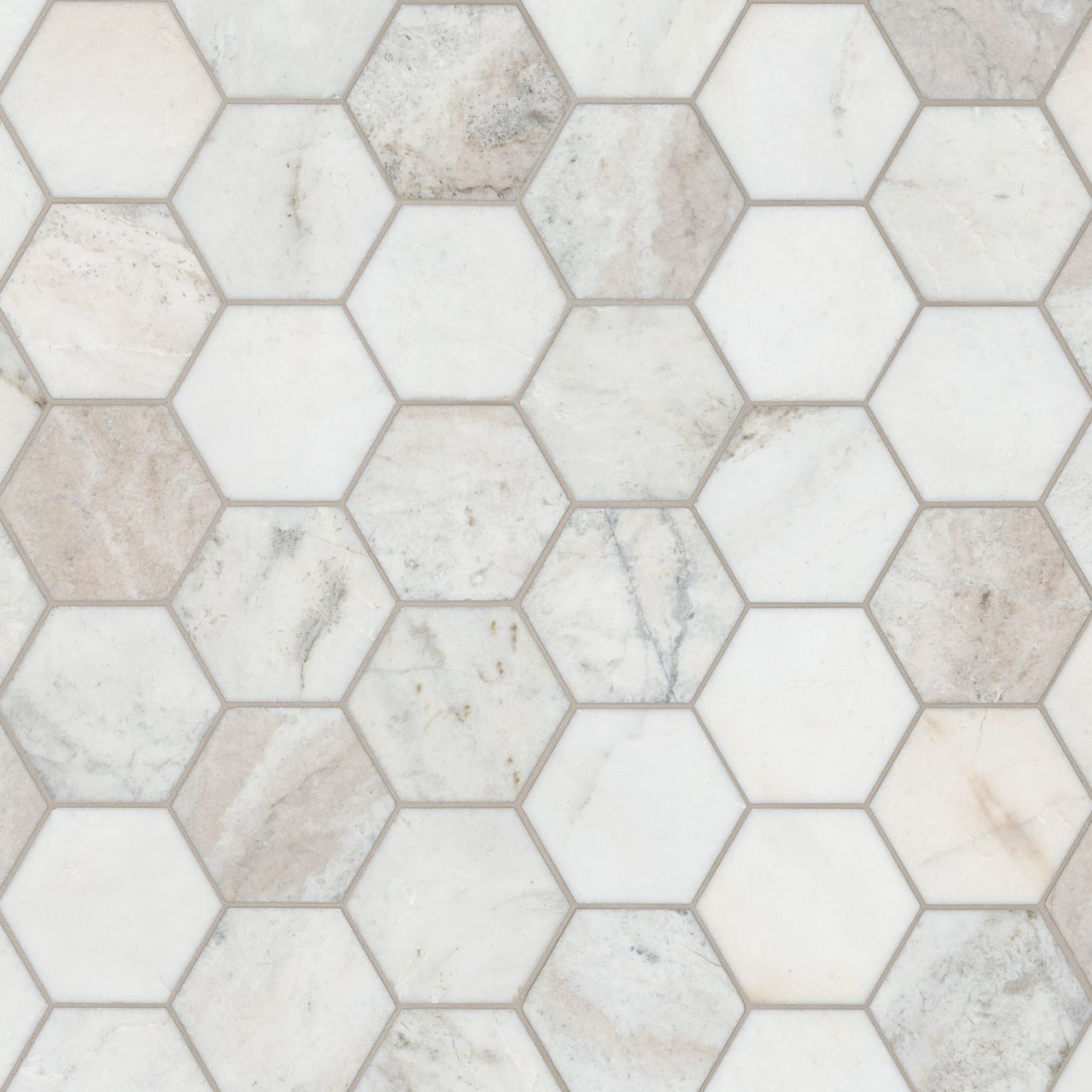 Arabescato Venato White 5" Hexagon Honed