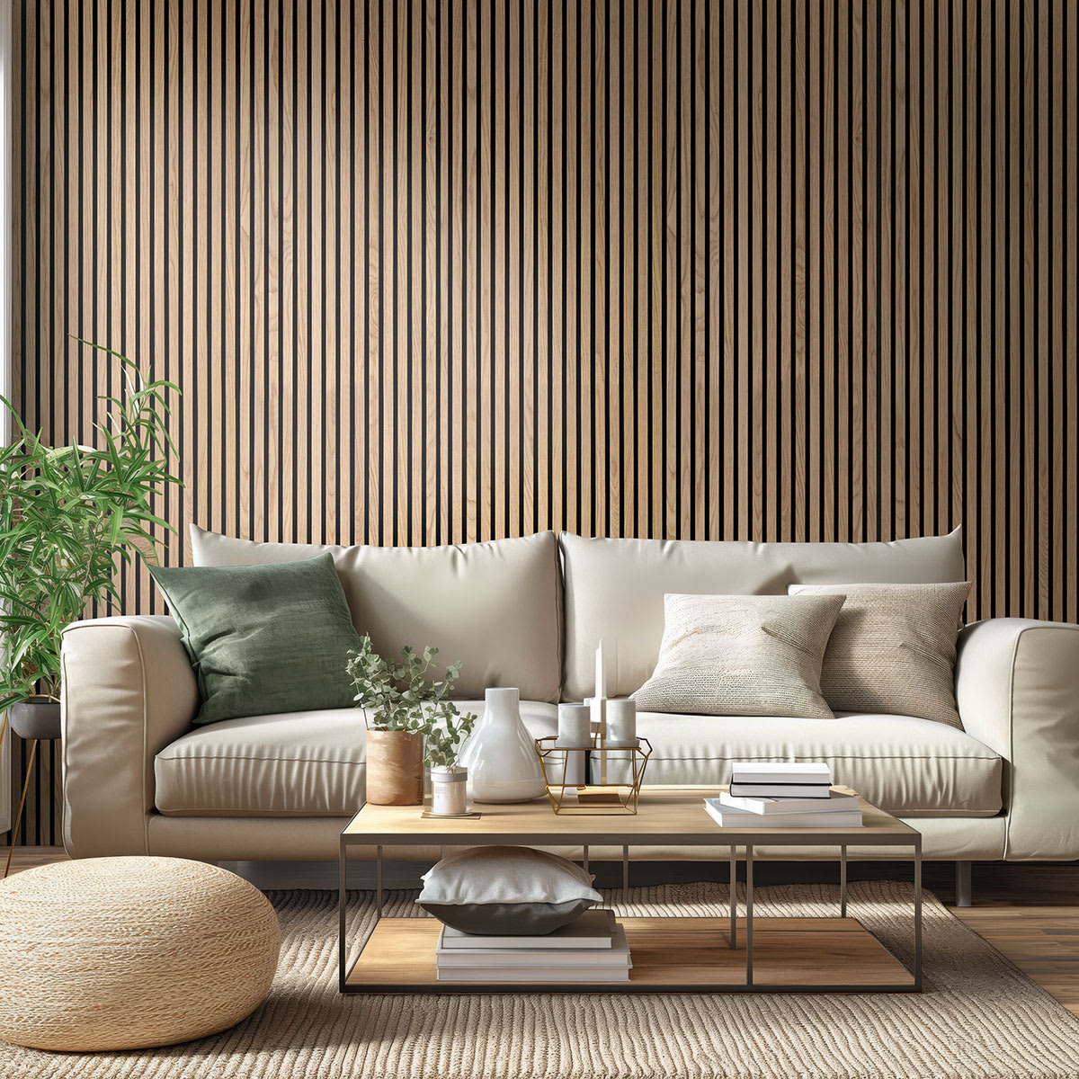 Natural Acoustic Wood Slat Panels