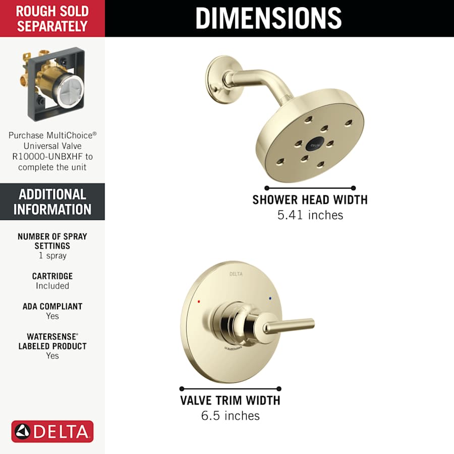 Trinsic Monitor 14 Series Single Function Pressure Balanced Shower Only - Less Rough-In Valve