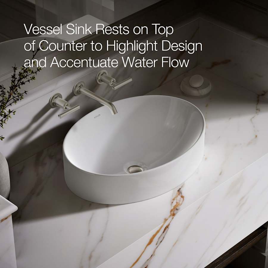 Vox 20" Vessel Vitreous China Bathroom Sink with Overflow