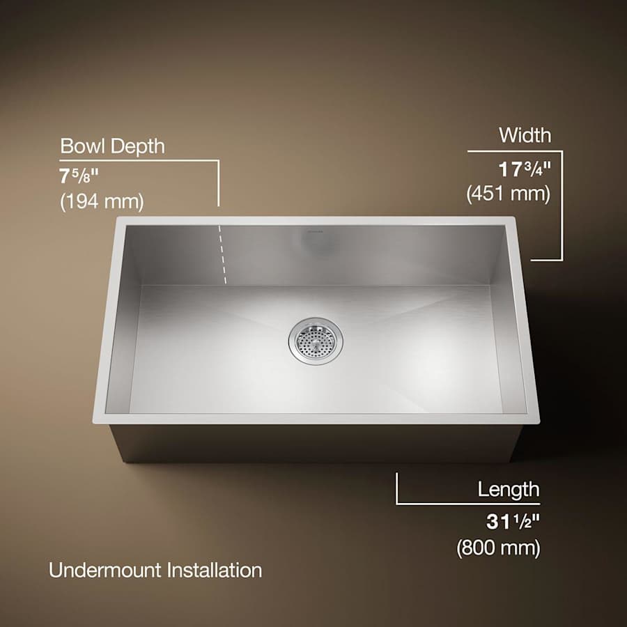 Vault 32" Undermount Single Basin Stainless Steel Kitchen Sink with SilentShield Technology