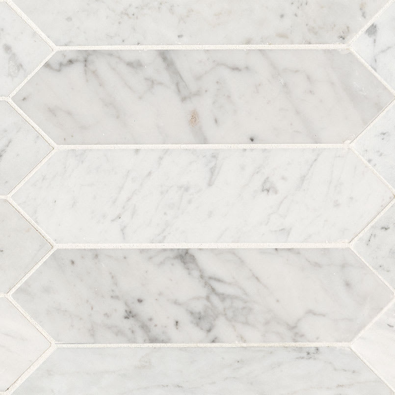 Carrara White Picket Honed