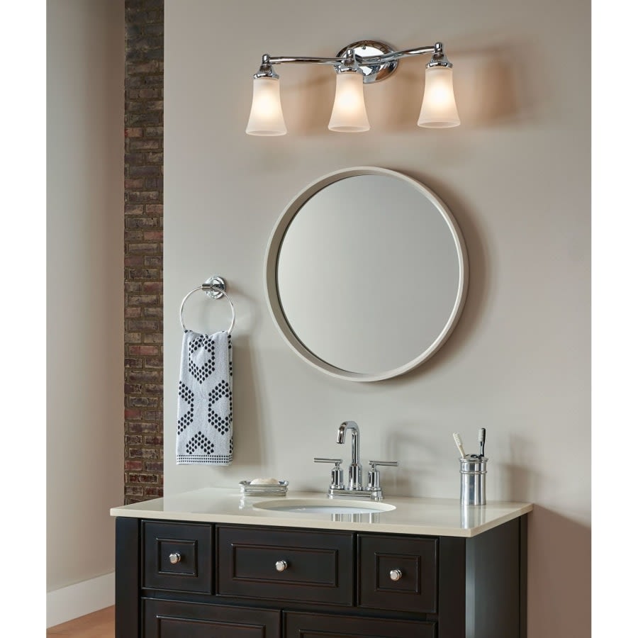 Eva 23" Wide 3 Light Bathroom Vanity Light with Frosted Shades