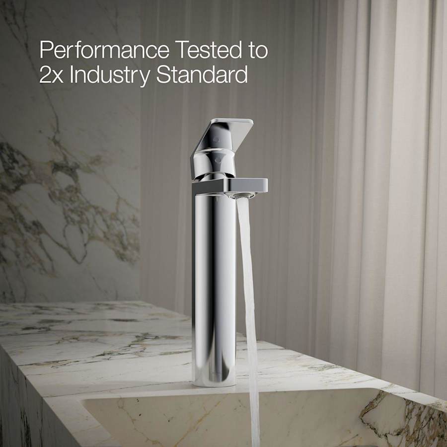 Parallel 0.5 GPM Single Hole Bathroom Faucet with Pop-Up Drain Assembly