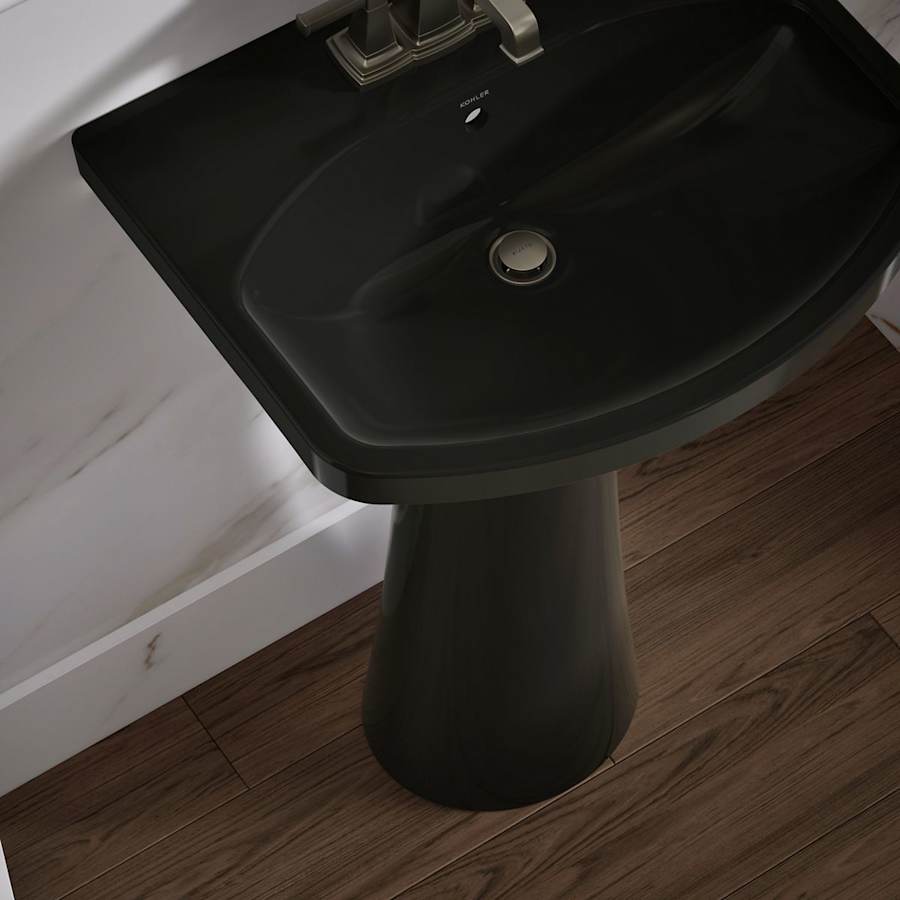 Cimarron 21" Pedestal Bathroom Sink with 3 Holes Drilled and Overflow