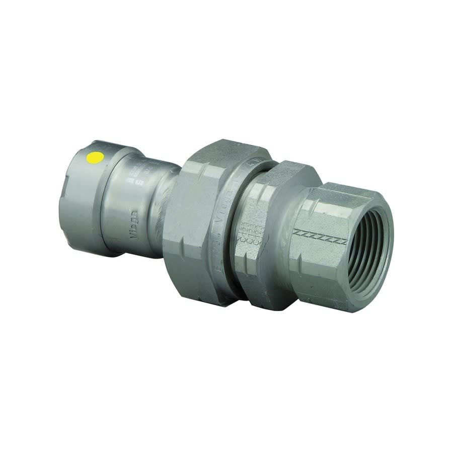 Gas Female Union, 3/4 in, Press x FNPT, Carbon Steel