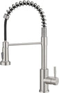 1.8GPM Kitchen Faucet with Pull Down Sprayer High Arc Single Handle Spring Kitchen Sink Faucet Brushed Nickel Modern Stainless Steel