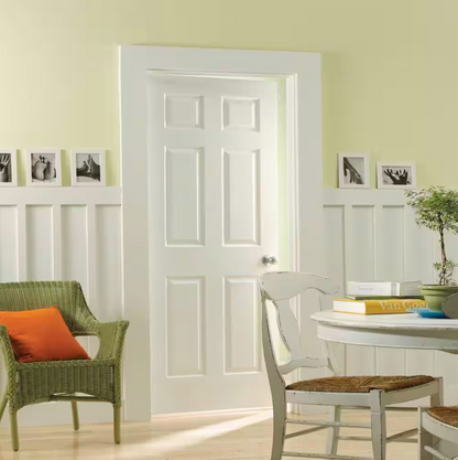 24 in. x 80 in. 6 Panel Primed Textured Hollow Core Composite Interior Door Slab with Bore