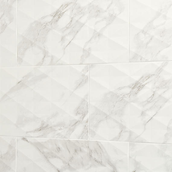 Perpetuo Brilliant White Rectangle, Geometric 12X24 Satin