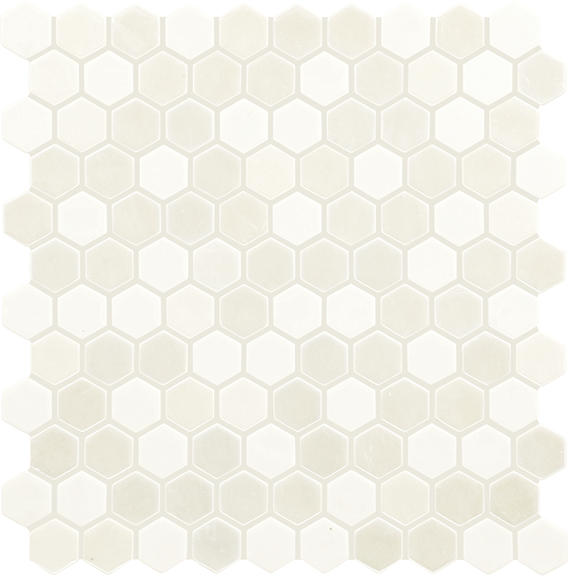 Uptown Glass Alabaster Hexagon 1X1 Mixed