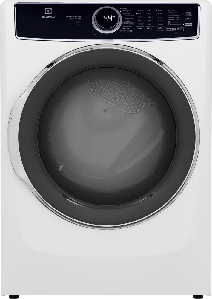 8 cu. ft. vented Front Load Stackable Electric Dryer in White with LuxCare Dry and Automatic Temperature Control