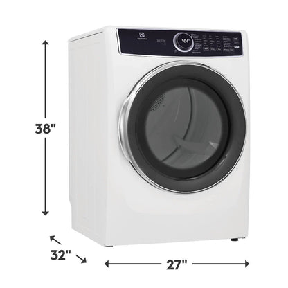 8 cu. ft. vented Front Load Stackable Electric Dryer in White with LuxCare Dry and Automatic Temperature Control